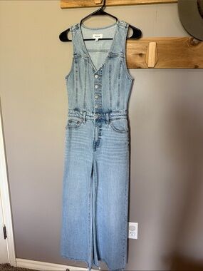 Aritzia Light Blue Denim Overalls Jumpsuit